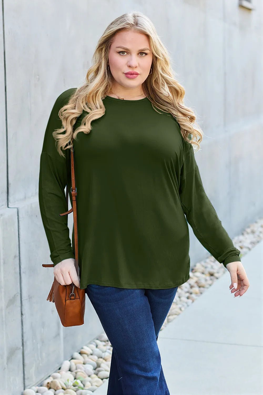 Basic Bae Full Size Round Neck Dropped Shoulder T-Shirt - PBNJ FASHIONS
