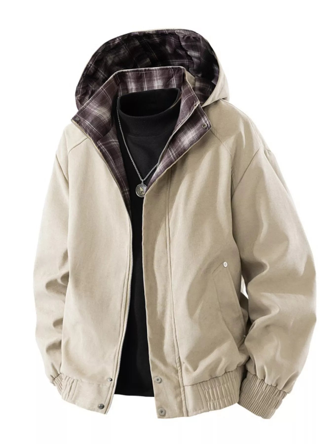Men's Plus Size Zip Up Hooded Bomber Jacket - PBNJ FASHIONS