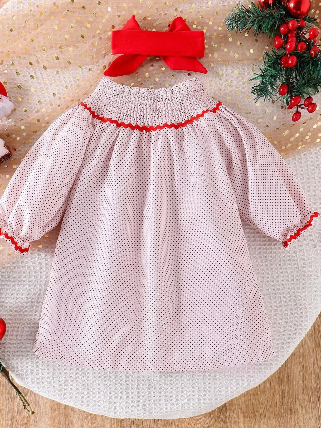 Children's Christmas Santa Embroidered Dress - PBNJ FASHIONS