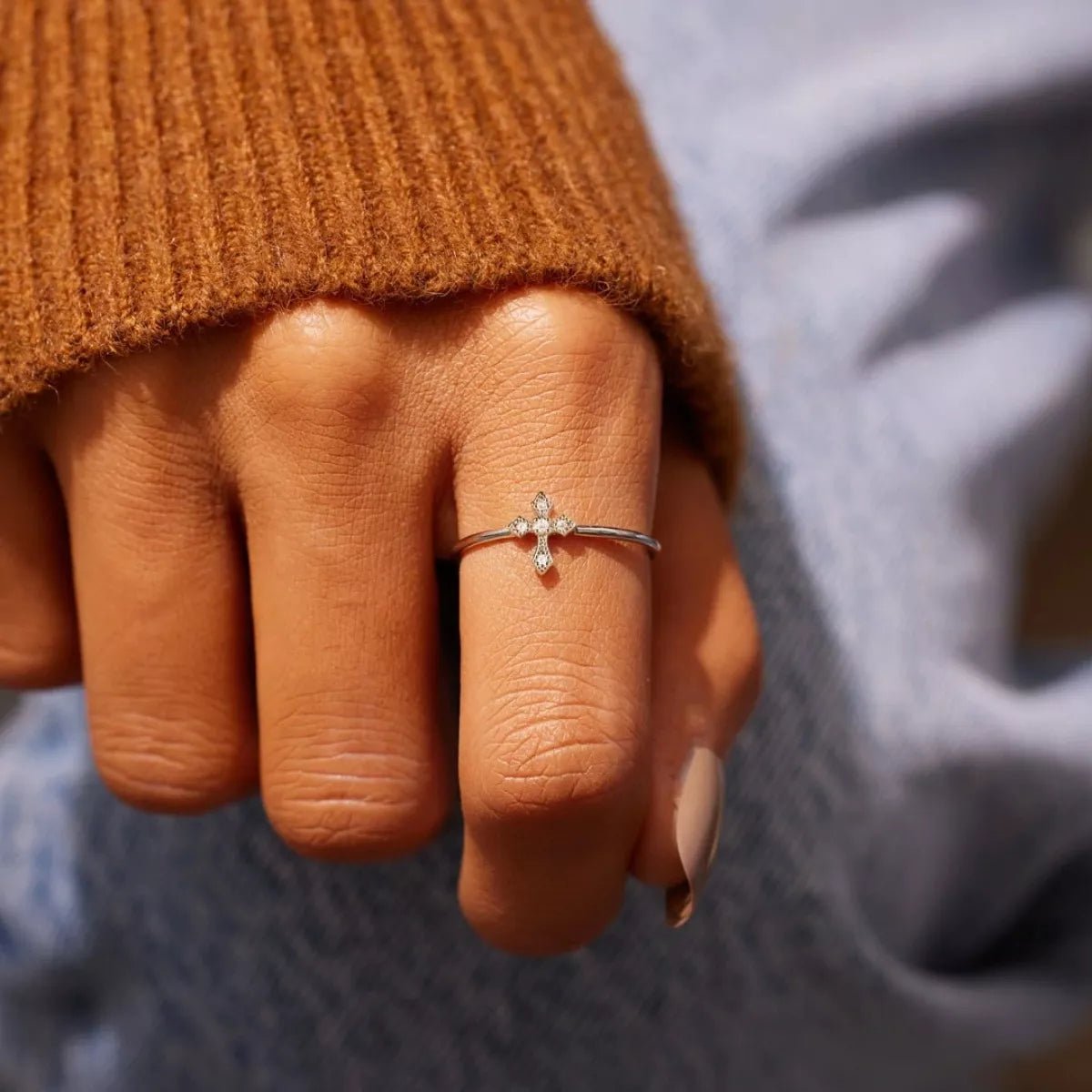 925 Sterling Silver Zircon Cross Ring - PBNJ FASHIONS