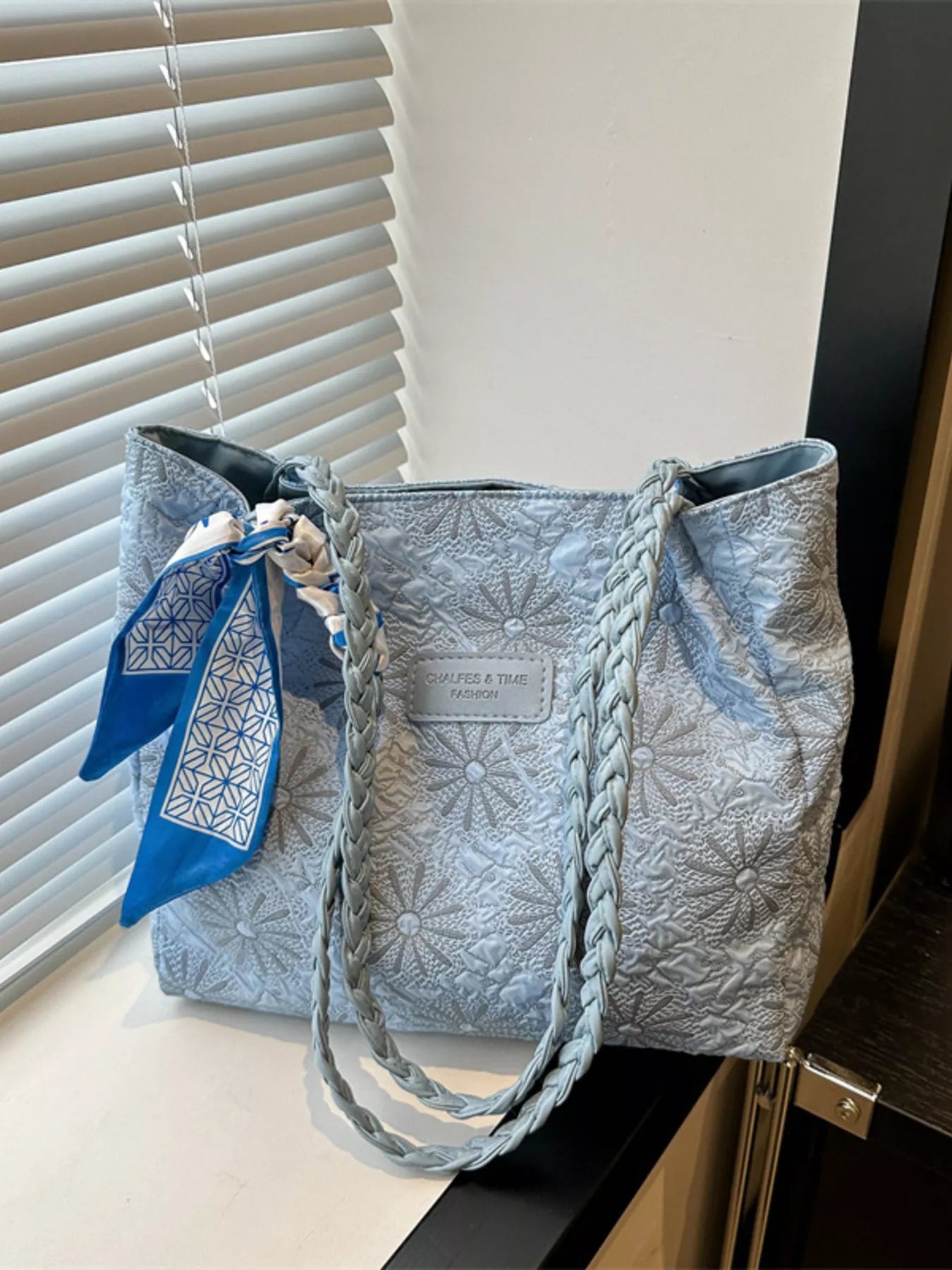 Braided Handle Tote Bag - PBNJ FASHIONS