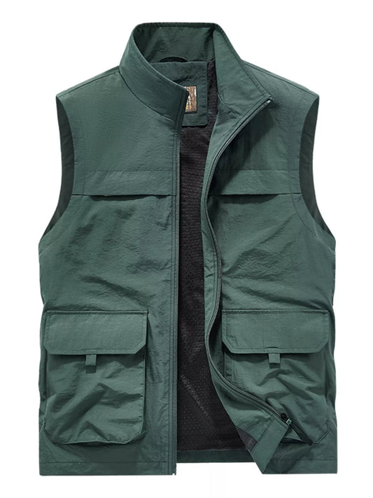 Men's Plus Size Lightweight Multi - Pocket Outdoor Vest - PBNJ FASHIONS