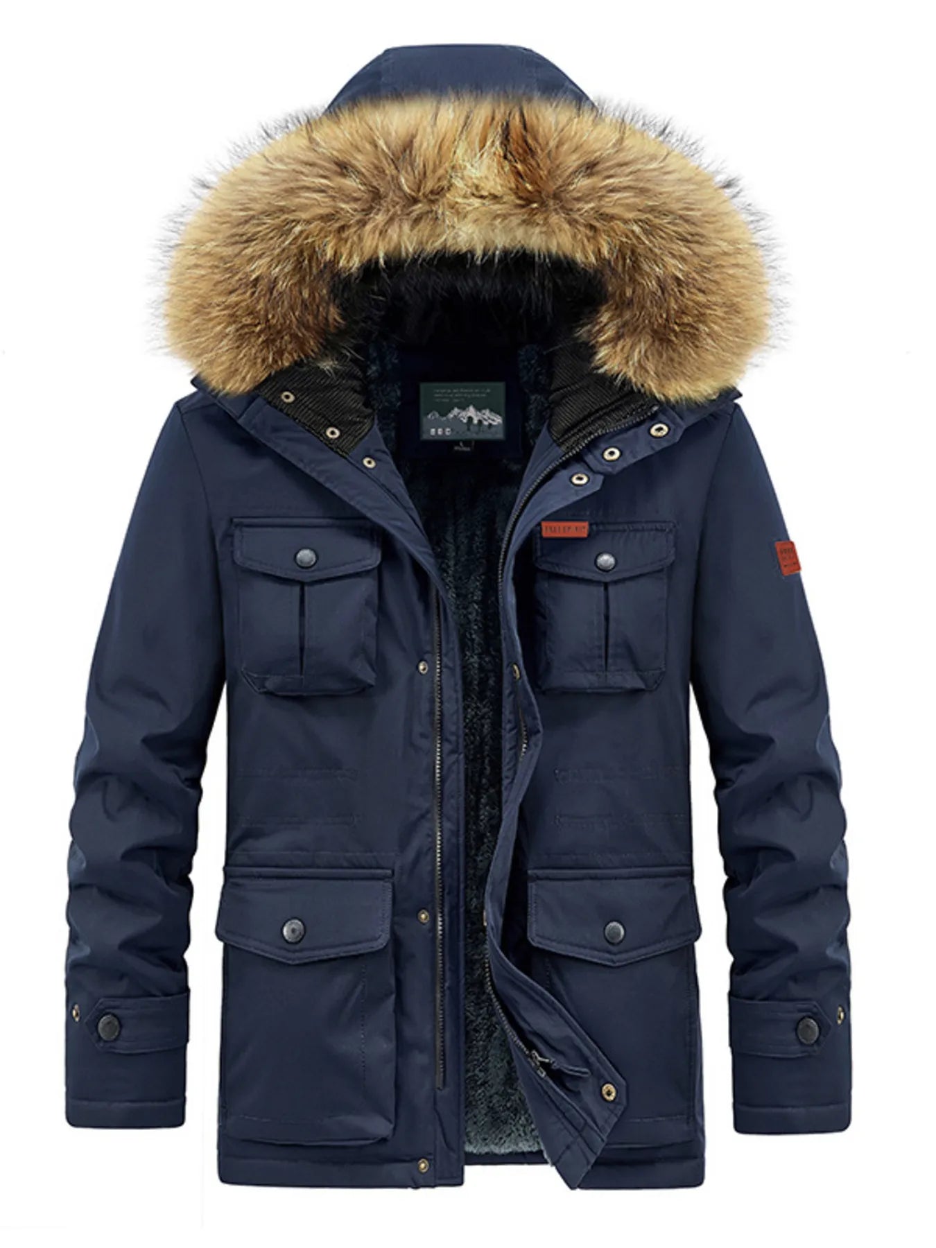 Men's Plus Size Fur Hooded Warm Winter Coat - PBNJ FASHIONS