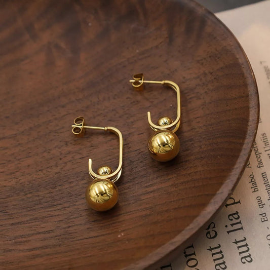 18K Gold - Plated Ball Drop Earrings - PBNJ FASHIONS