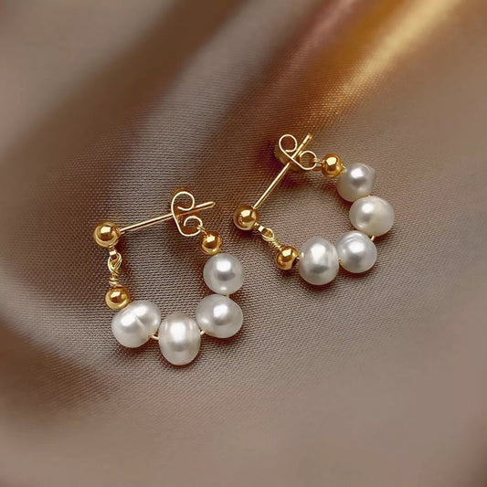 Freshwater Pearl Hoop Earrings - PBNJ FASHIONS