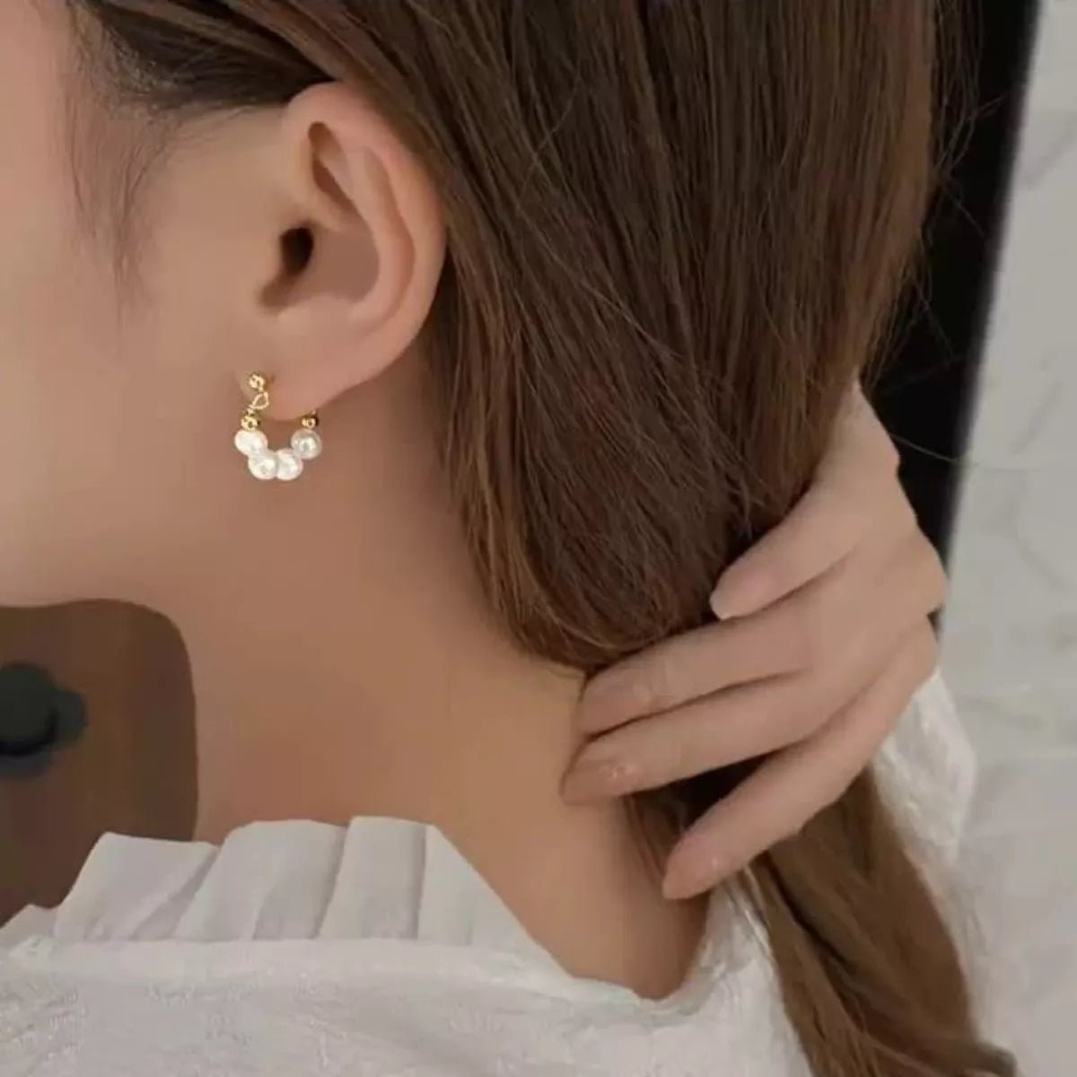 Freshwater Pearl Hoop Earrings - PBNJ FASHIONS