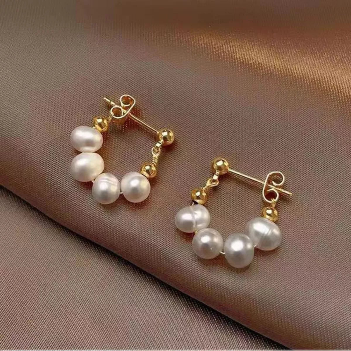 Freshwater Pearl Hoop Earrings - PBNJ FASHIONS
