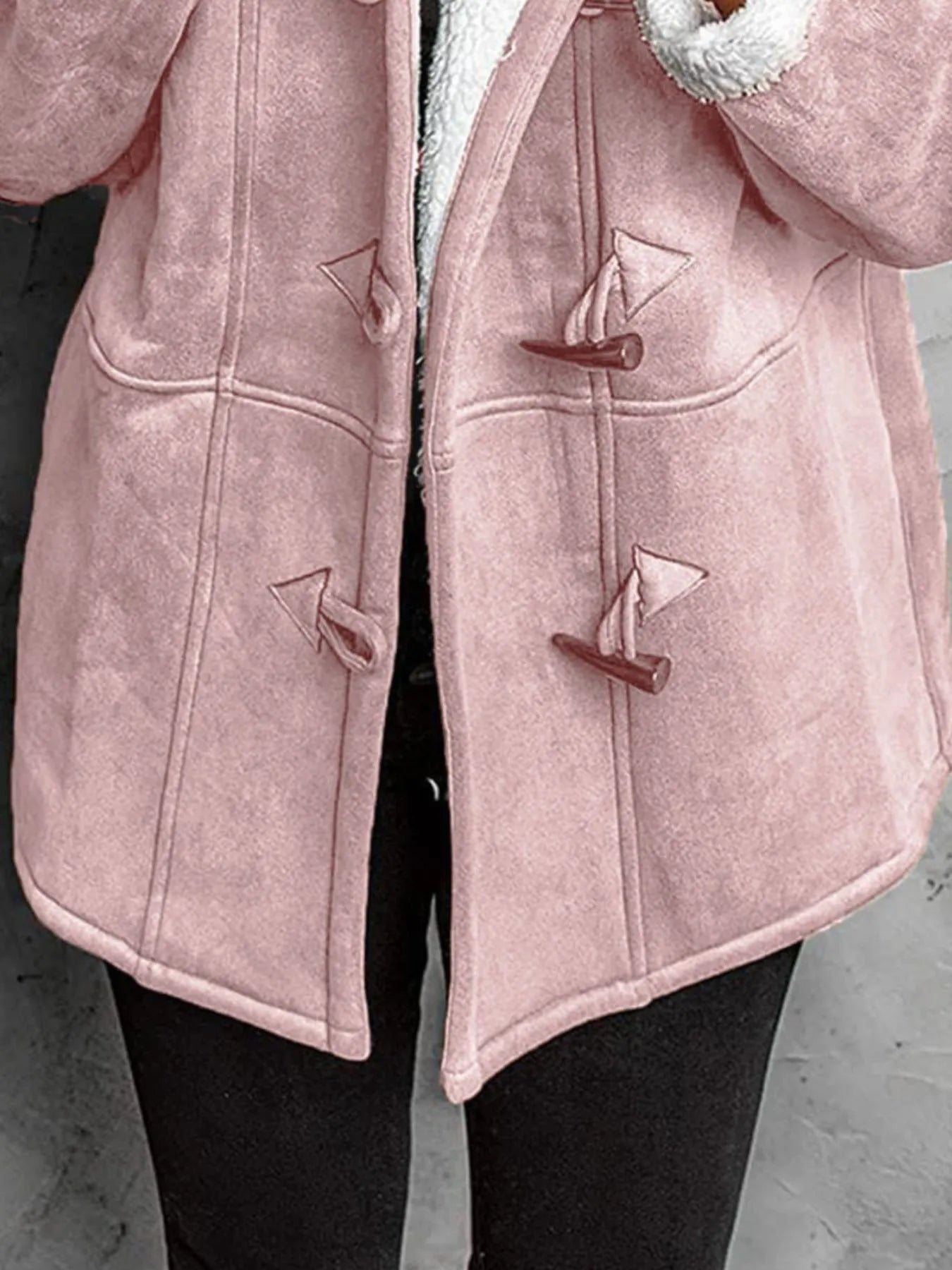 Full Size Cozy Sherpa Lined Toggle Coat with Hood Plus Size - PBNJ FASHIONS
