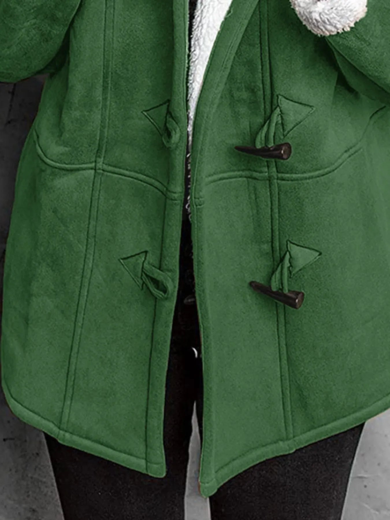 Full Size Cozy Sherpa Lined Toggle Coat with Hood Plus Size - PBNJ FASHIONS