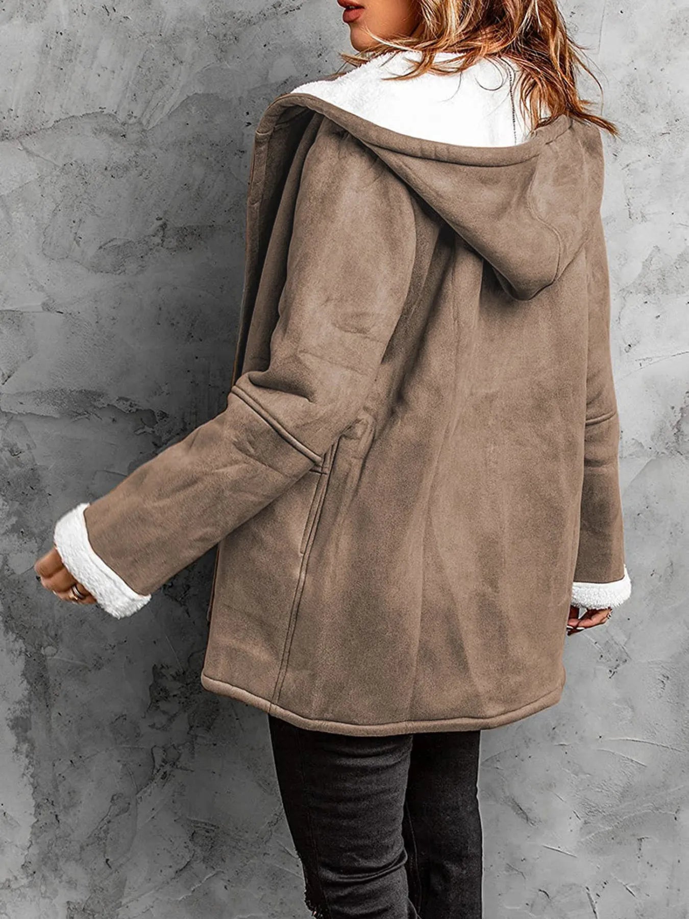 Full Size Cozy Sherpa Lined Toggle Coat with Hood Plus Size - PBNJ FASHIONS