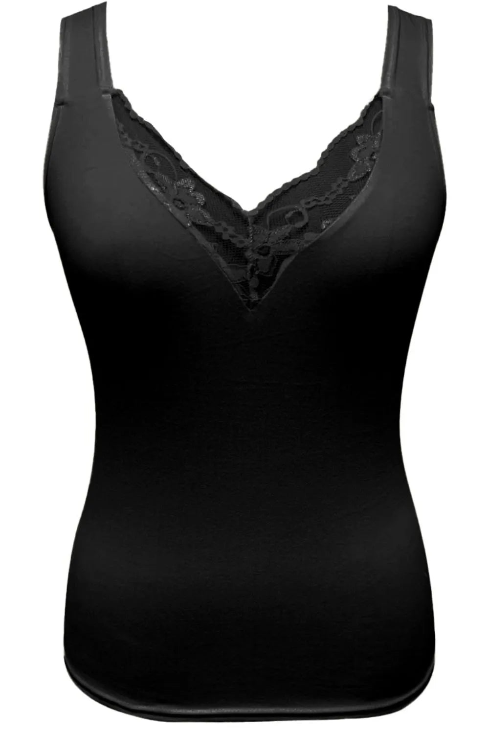 Full Size Lace Detail V - Neck Tank Plus Size - PBNJ FASHIONS