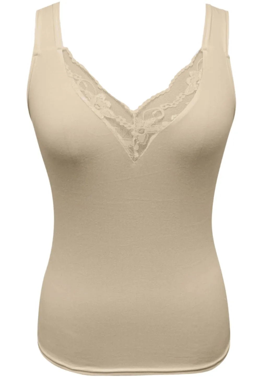 Full Size Lace Detail V - Neck Tank Plus Size - PBNJ FASHIONS