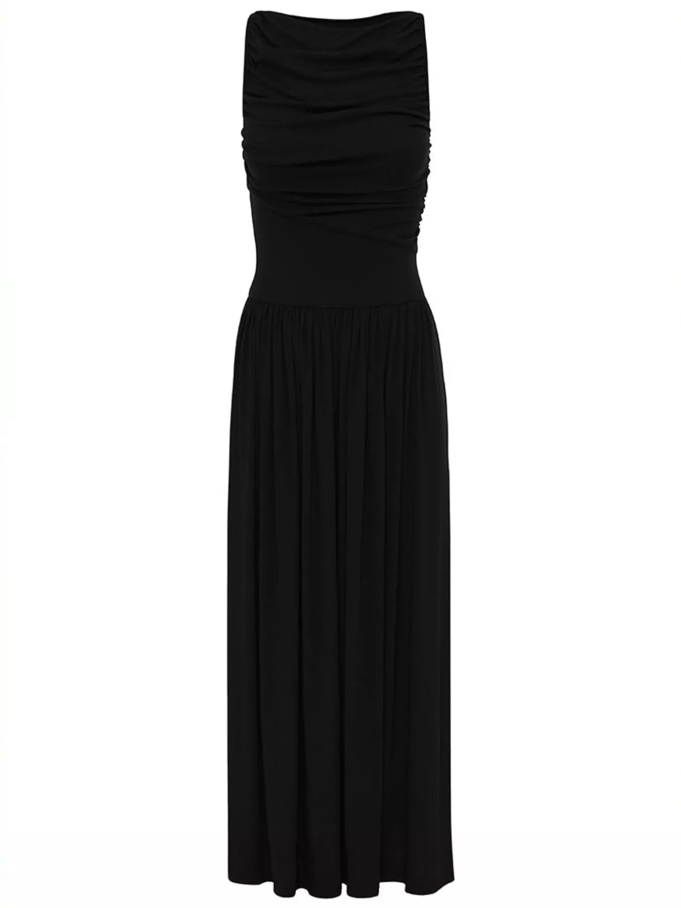 Full Size Ruched Sleeveless Maxi Dress Plus Size - PBNJ FASHIONS