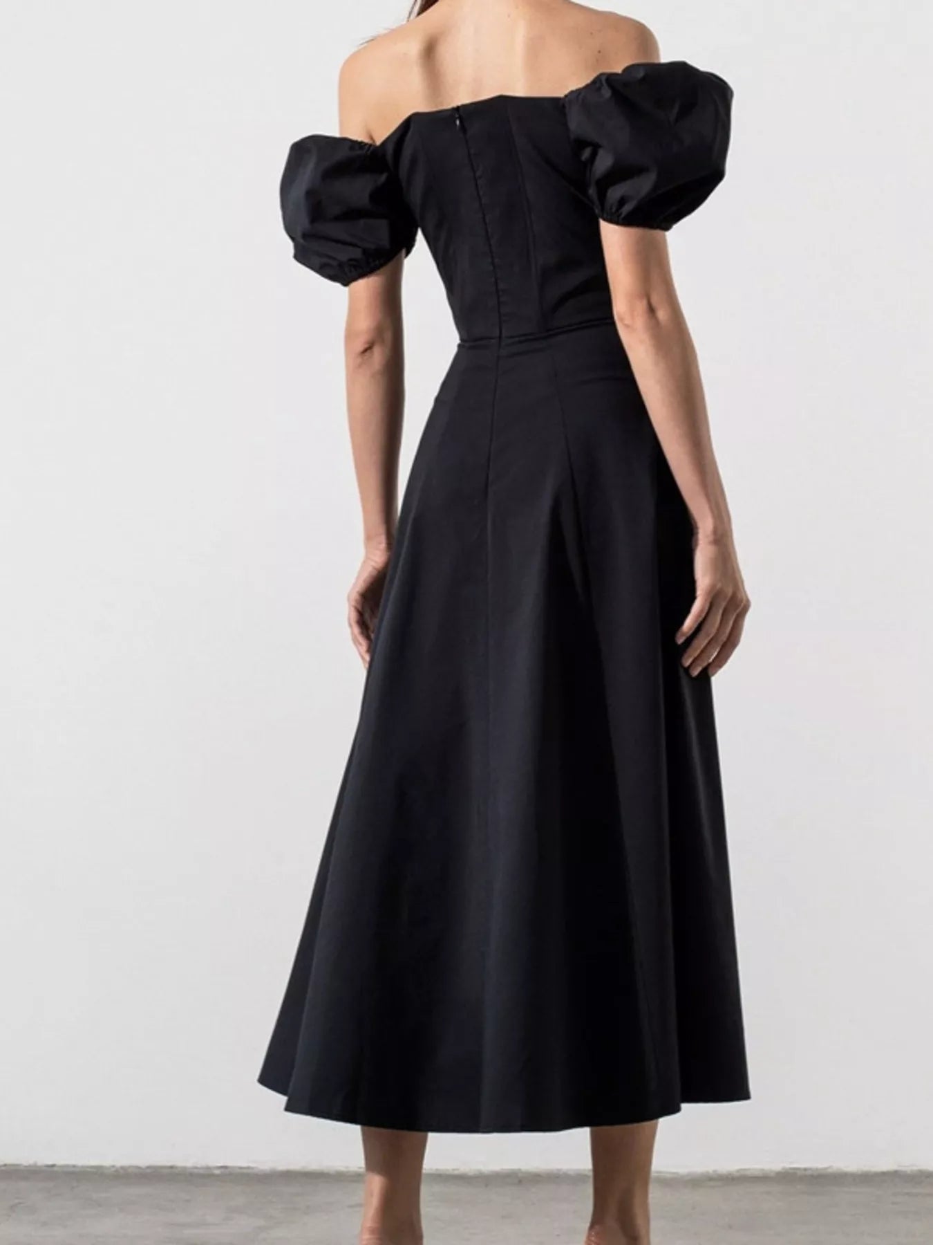 Full Size Slit Short Sleeve Midi Dress Plus Size - PBNJ FASHIONS