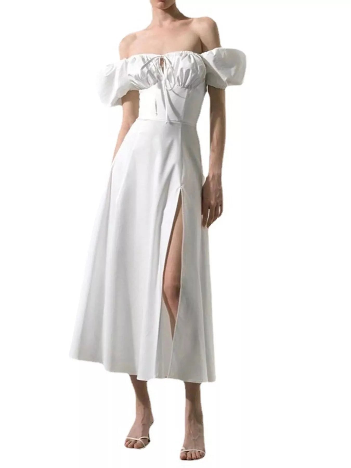 Full Size Slit Short Sleeve Midi Dress Plus Size - PBNJ FASHIONS
