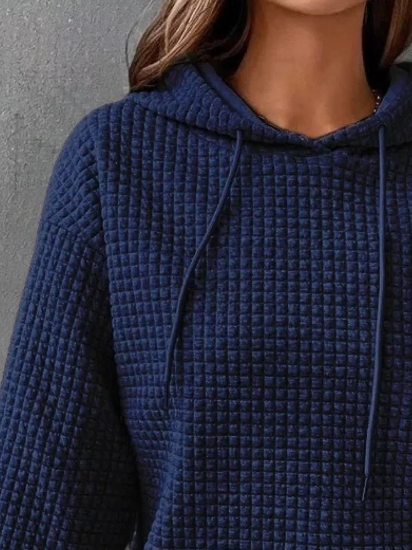 Full Size Textured Kangaroo Pocket Hoodie Plus Size - PBNJ FASHIONS