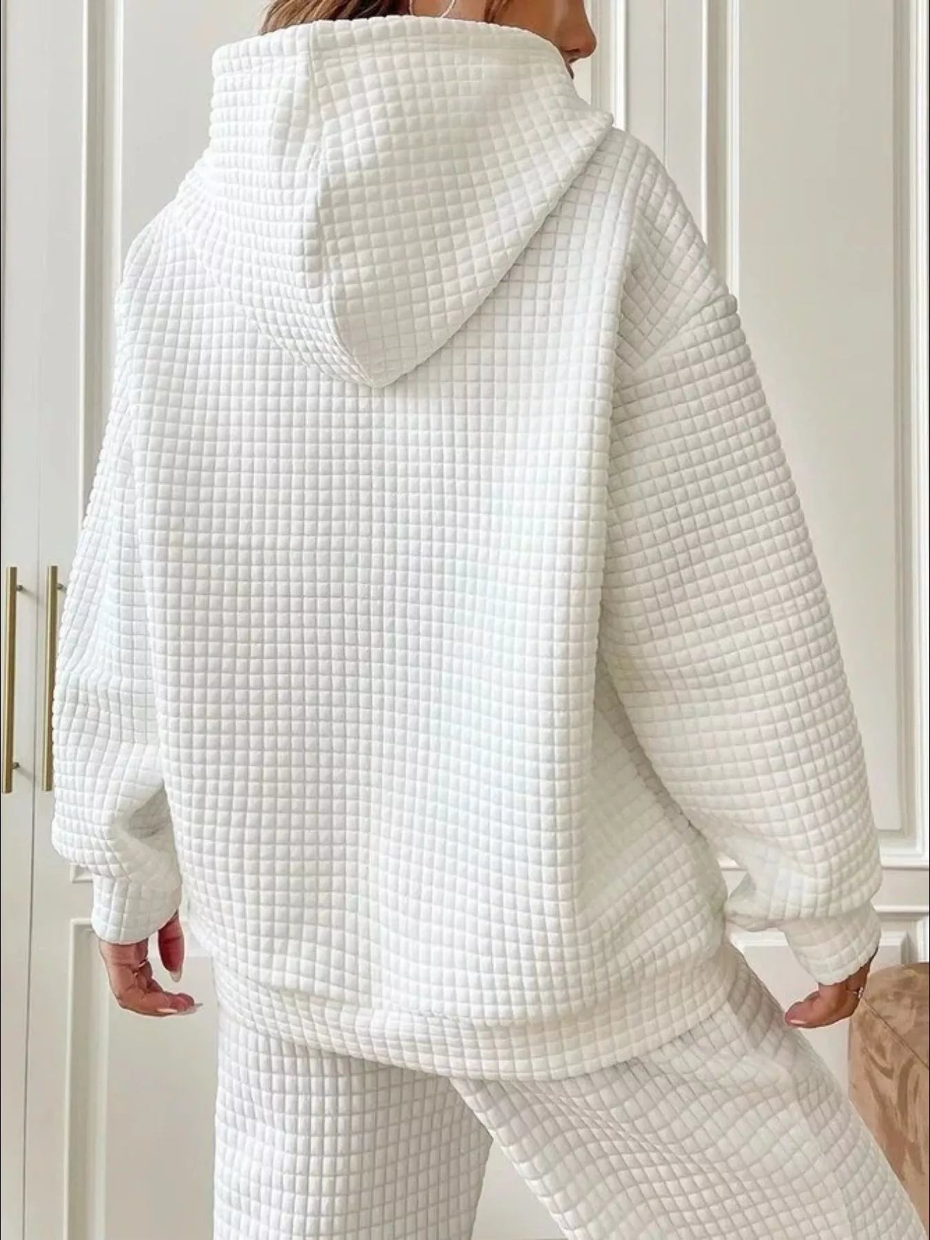 Full Size Textured Kangaroo Pocket Hoodie Plus Size - PBNJ FASHIONS