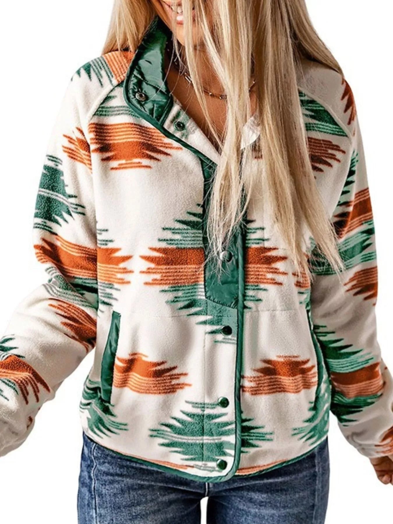 Geometric Snap Down Jacket - PBNJ FASHIONS
