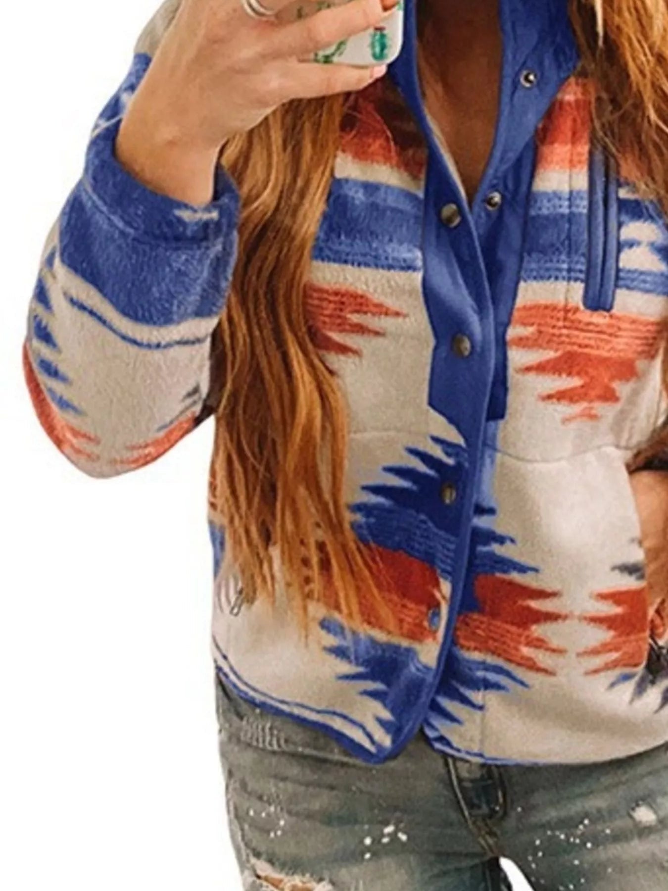 Geometric Snap Down Jacket - PBNJ FASHIONS