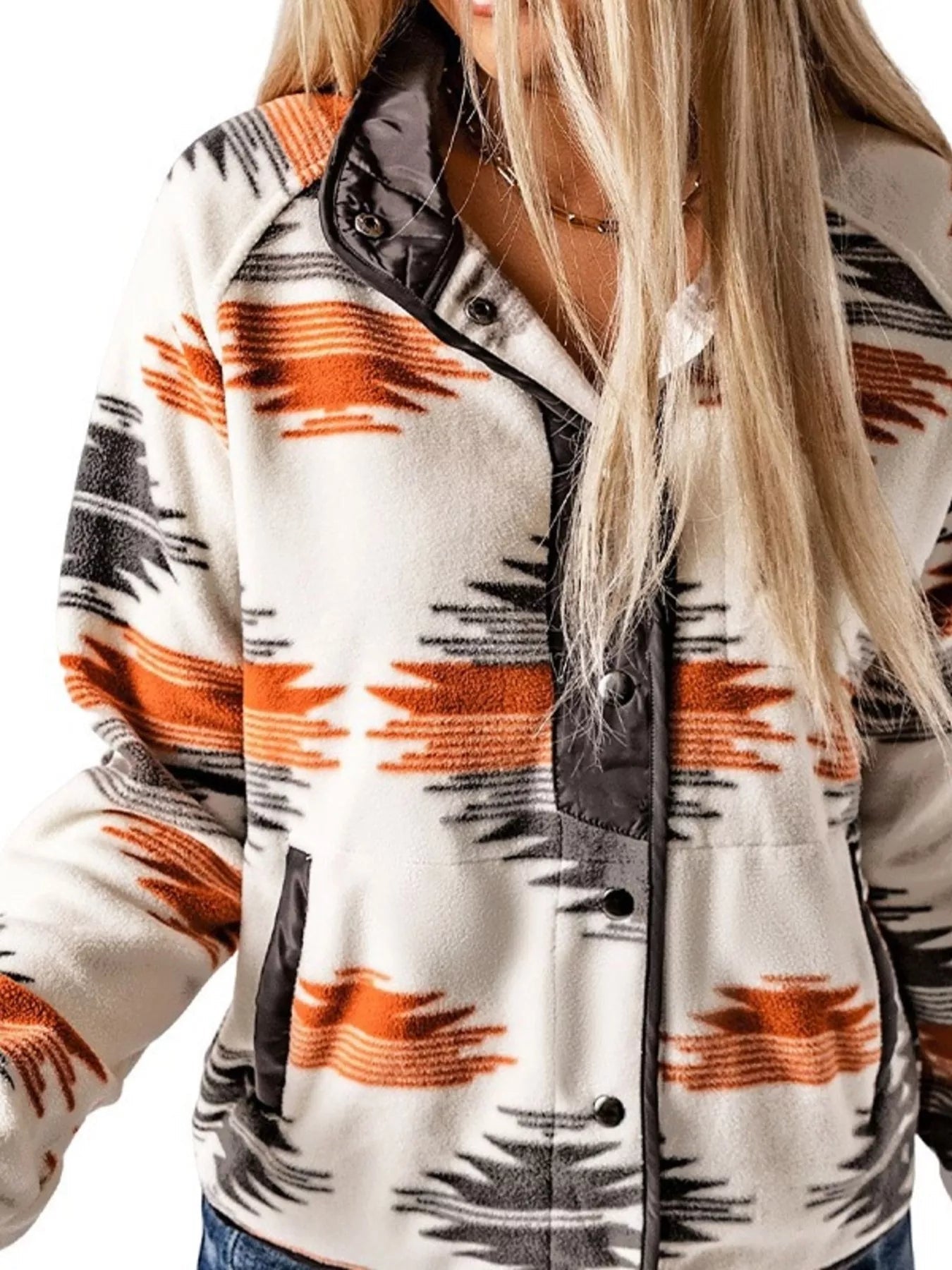 Geometric Snap Down Jacket - PBNJ FASHIONS