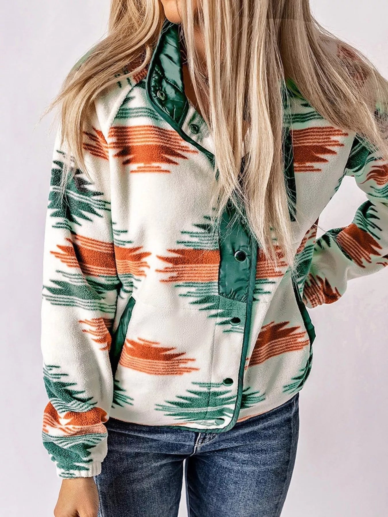 Geometric Snap Down Jacket - PBNJ FASHIONS