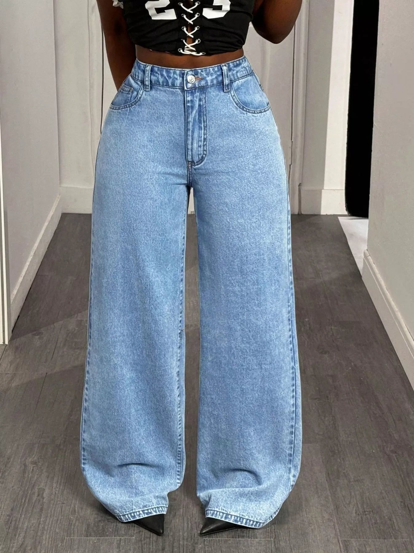 GOOD LUCK Wide Leg Jeans - PBNJ FASHIONS