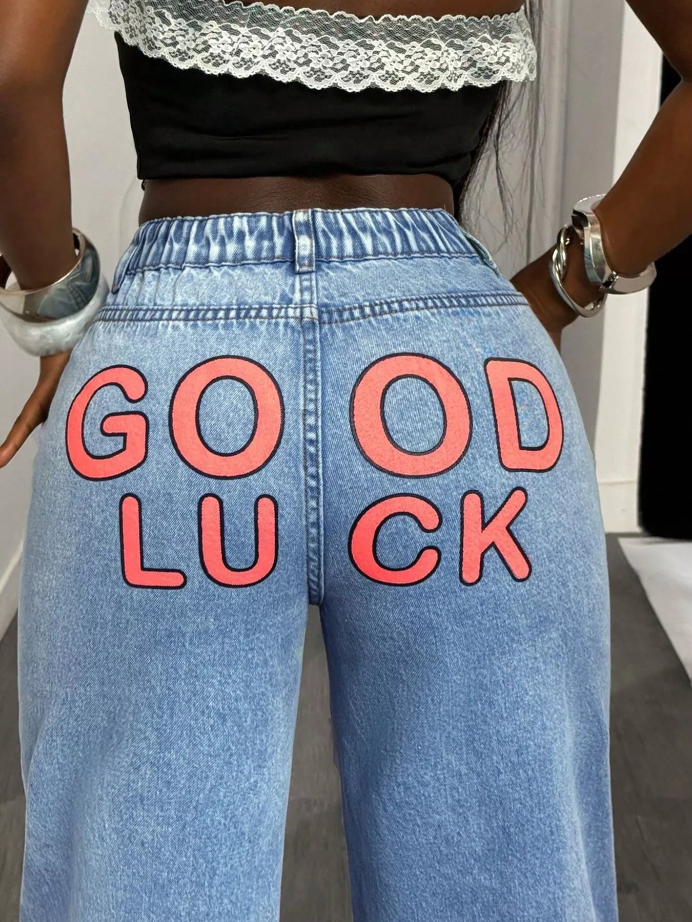 GOOD LUCK Wide Leg Jeans - PBNJ FASHIONS