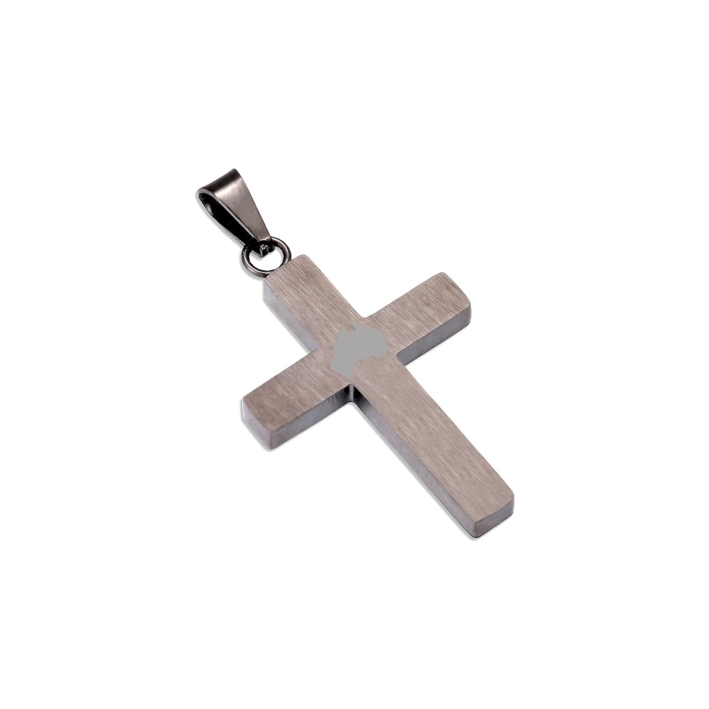 Gum Burl Cross Necklace - Gunmetal - PBNJ FASHIONS