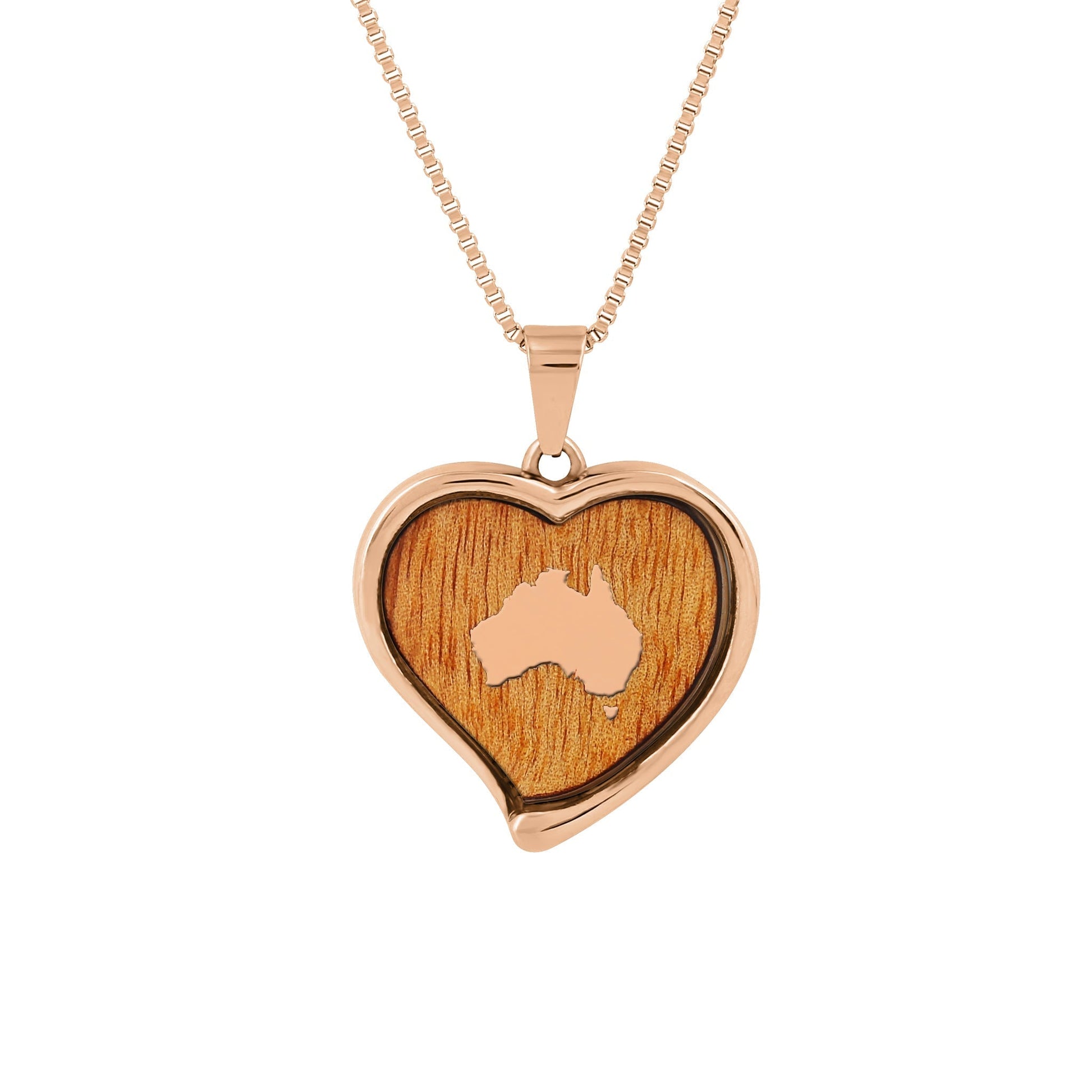 Gum Burl Heart Necklace - Rose Gold - PBNJ FASHIONS