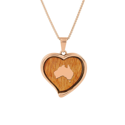 Gum Burl Heart Necklace - Rose Gold - PBNJ FASHIONS