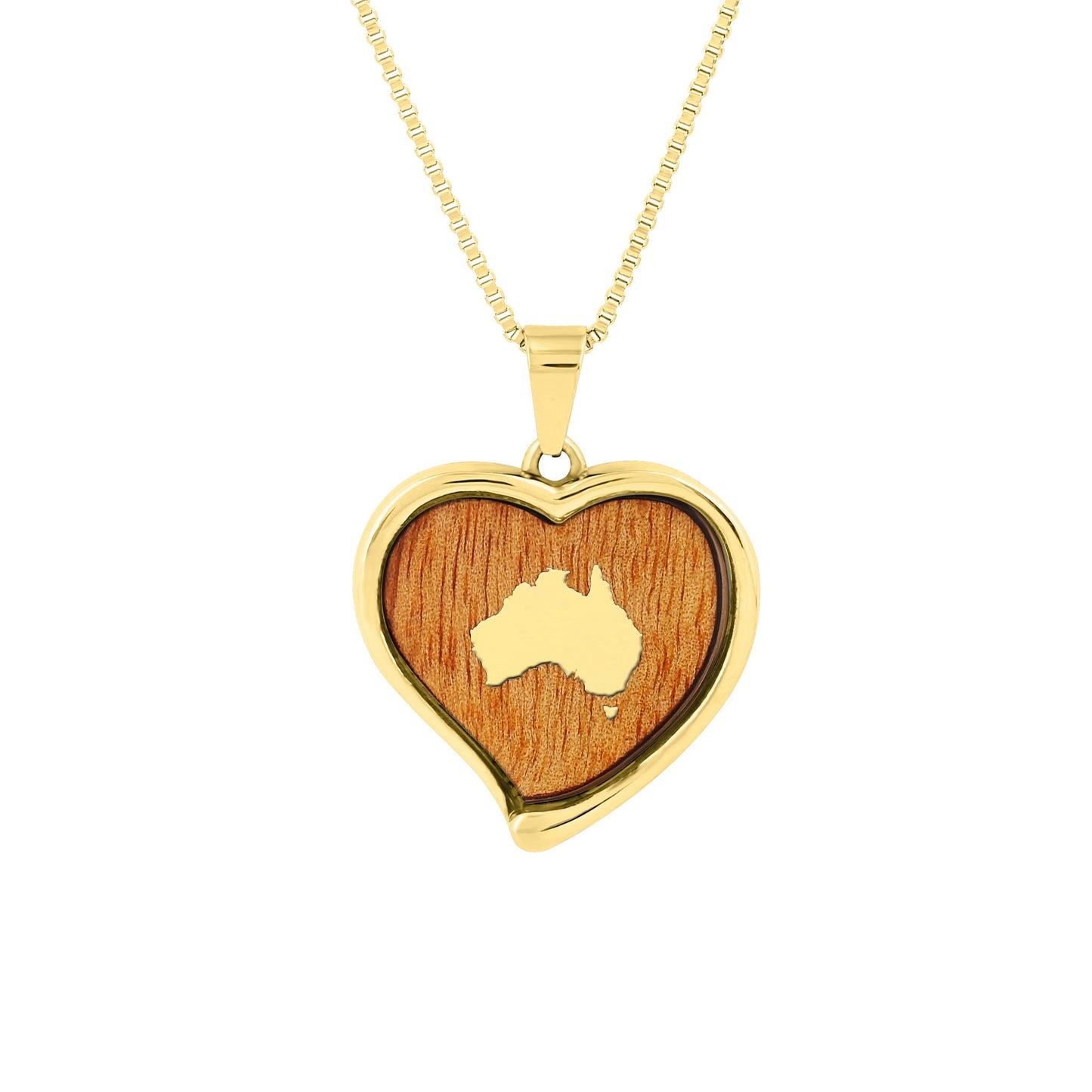 Gum Burl Heart Necklace - Yellow Gold