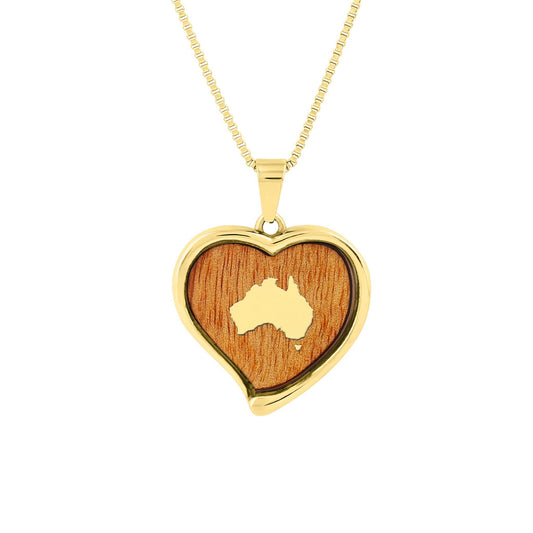 Gum Burl Heart Necklace - Yellow Gold - PBNJ FASHIONS