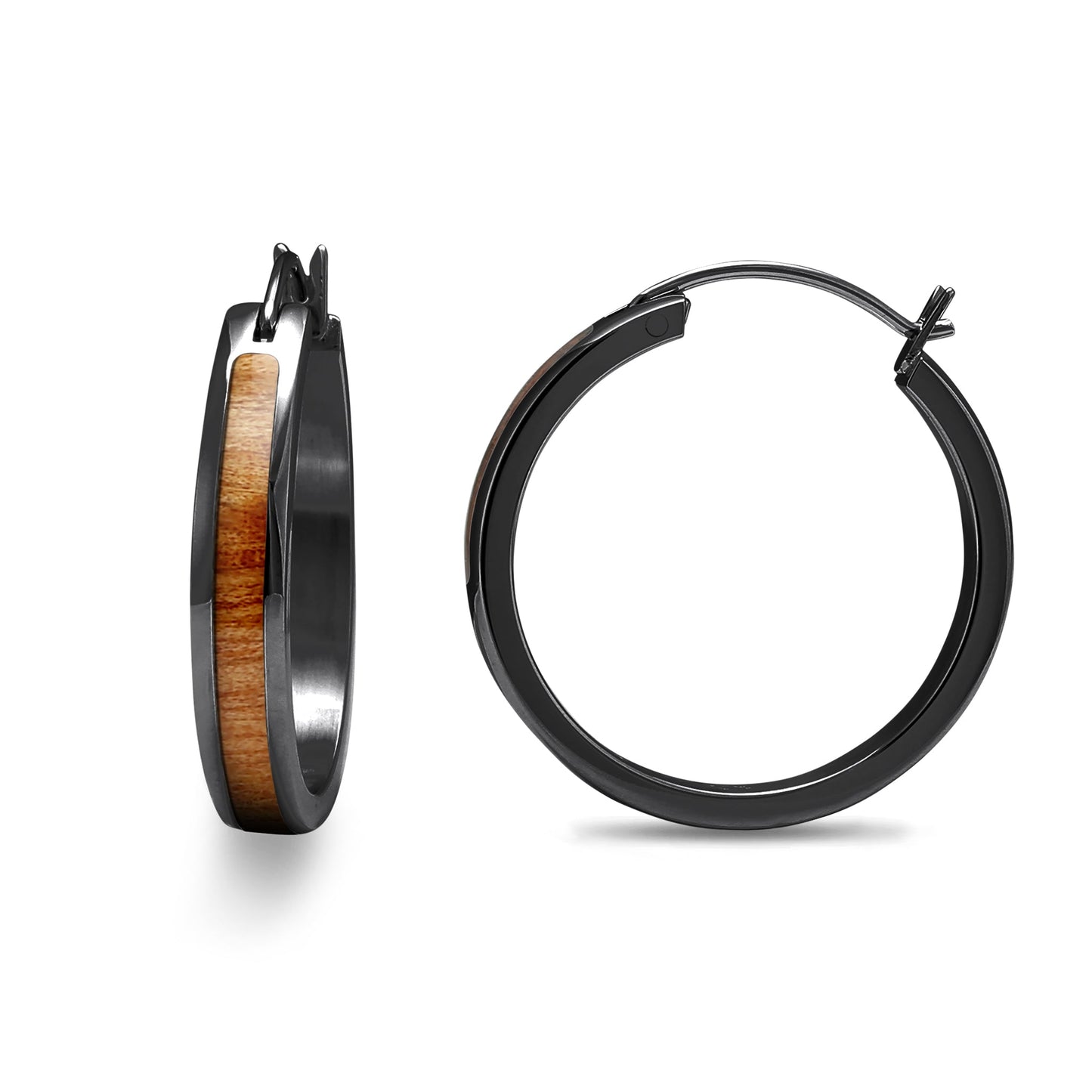 Gum Burl Hoop Earrings - Gunmetal - PBNJ FASHIONS