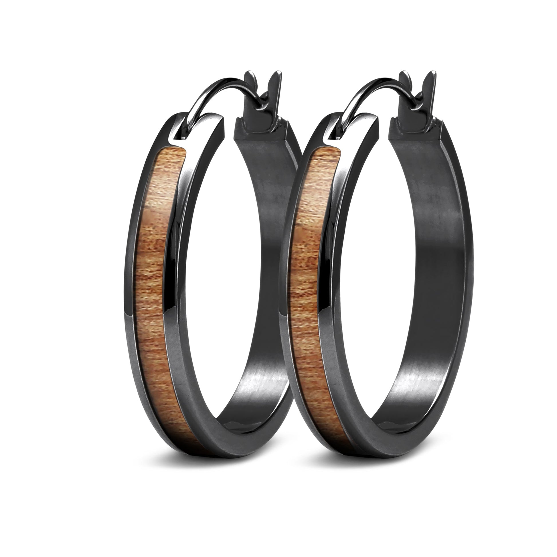 Gum Burl Hoop Earrings - Gunmetal - PBNJ FASHIONS