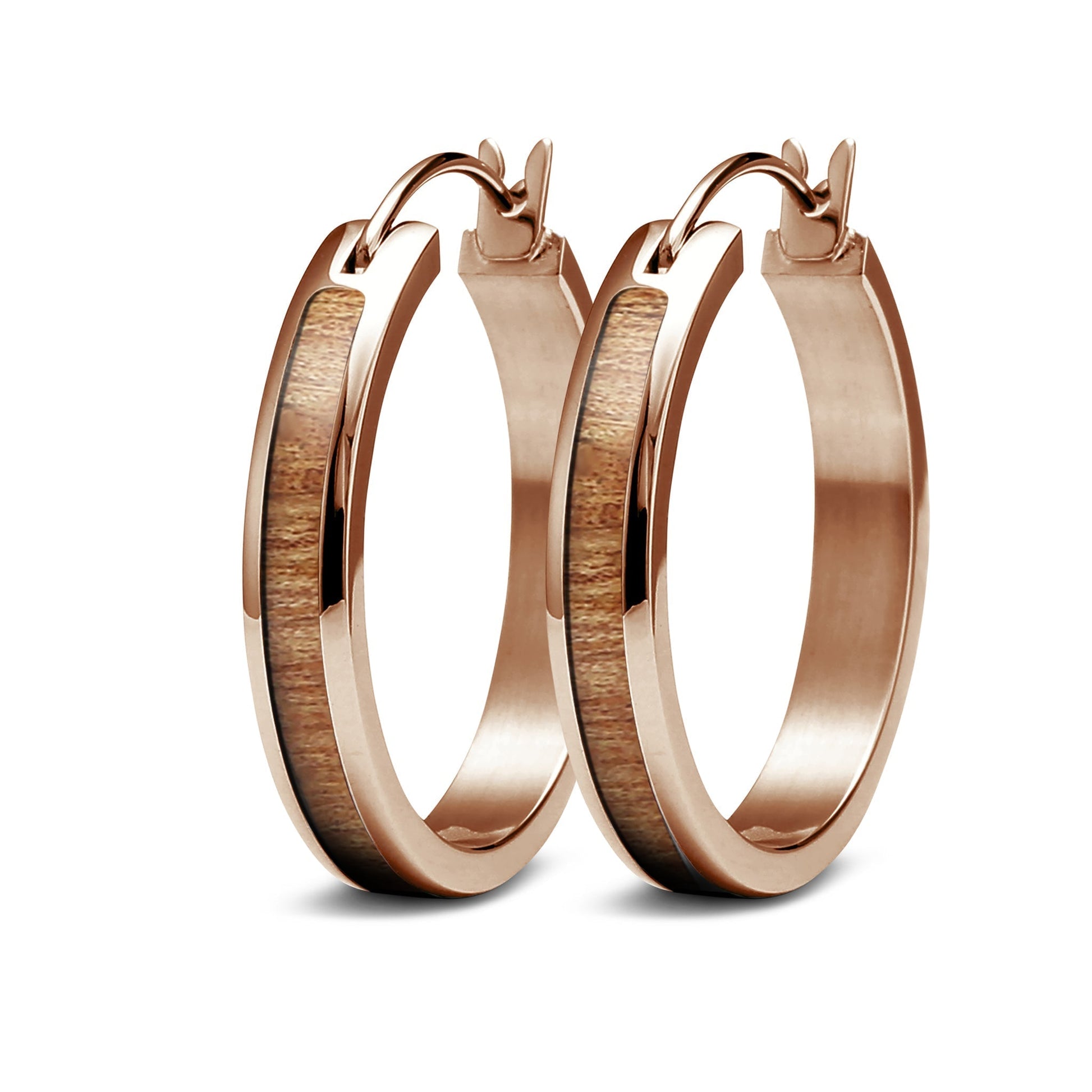 Gum Burl Hoop Earrings - Rose Gold - PBNJ FASHIONS