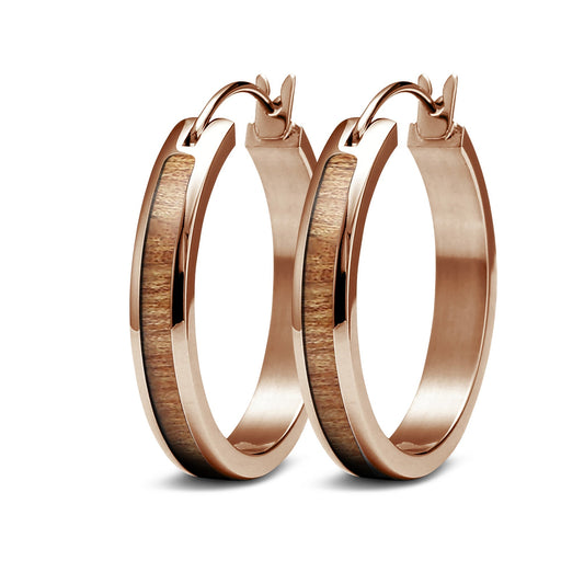 Gum Burl Hoop Earrings - Rose Gold - PBNJ FASHIONS