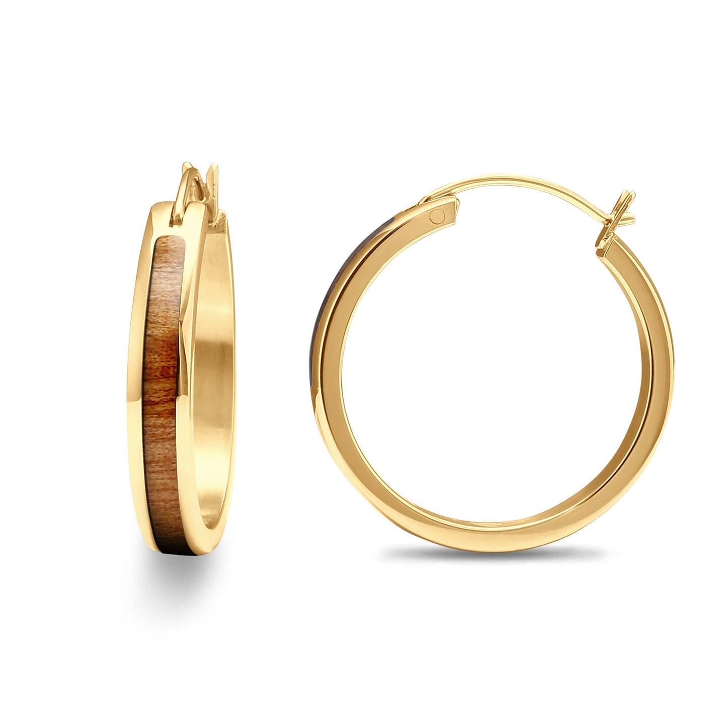 Gum Burl Hoop Earrings - Yellow Gold - PBNJ FASHIONS