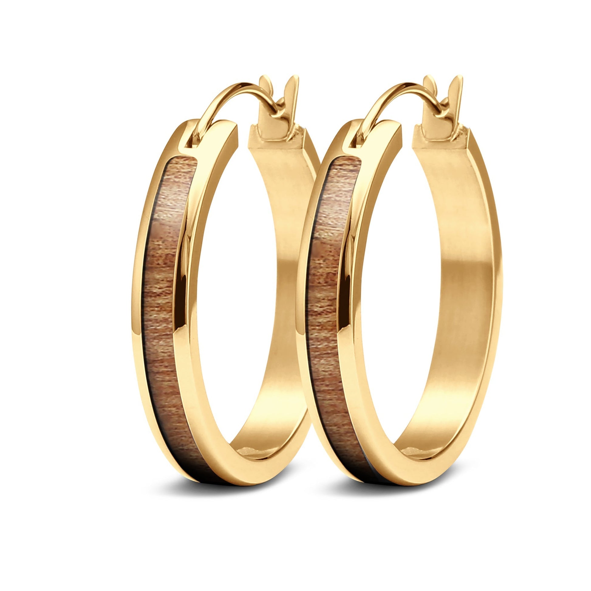 Gum Burl Hoop Earrings - Yellow Gold - PBNJ FASHIONS