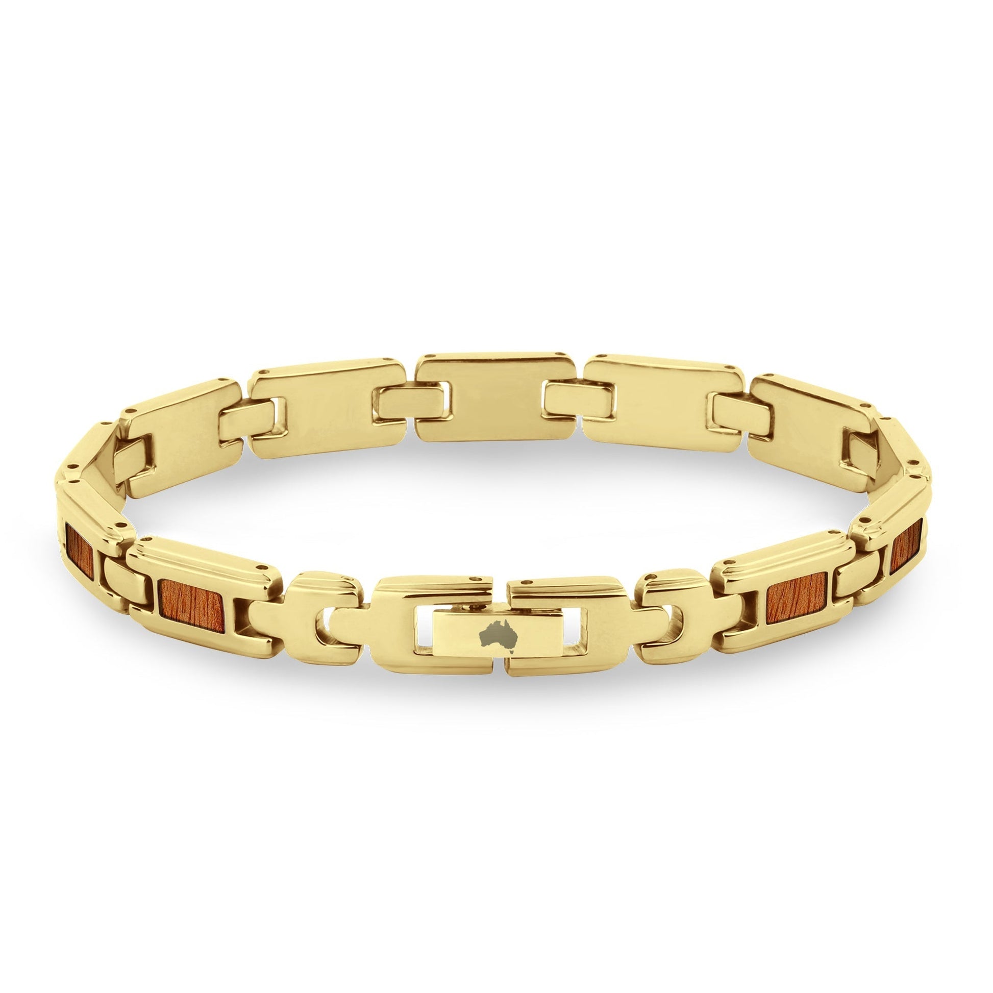 Gum Burl Ladies Link Bracelet - Yellow Gold - PBNJ FASHIONS