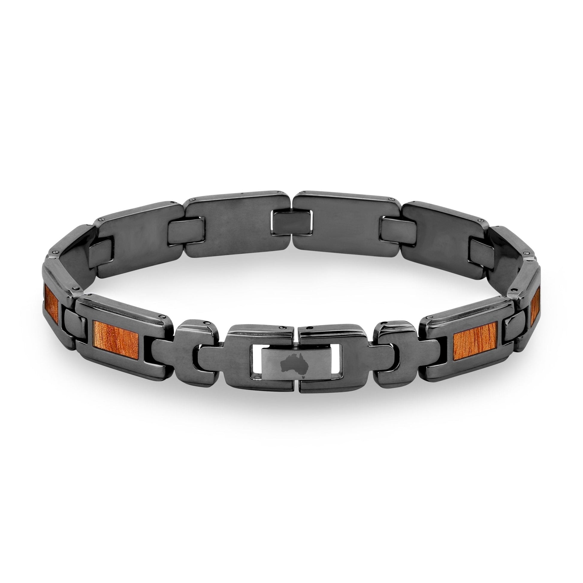 Gum Burl Men's Link Bracelet - Gunmetal - PBNJ FASHIONS