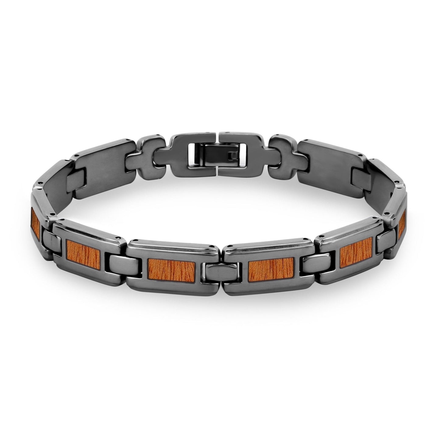 Gum Burl Men's Link Bracelet - Gunmetal - PBNJ FASHIONS