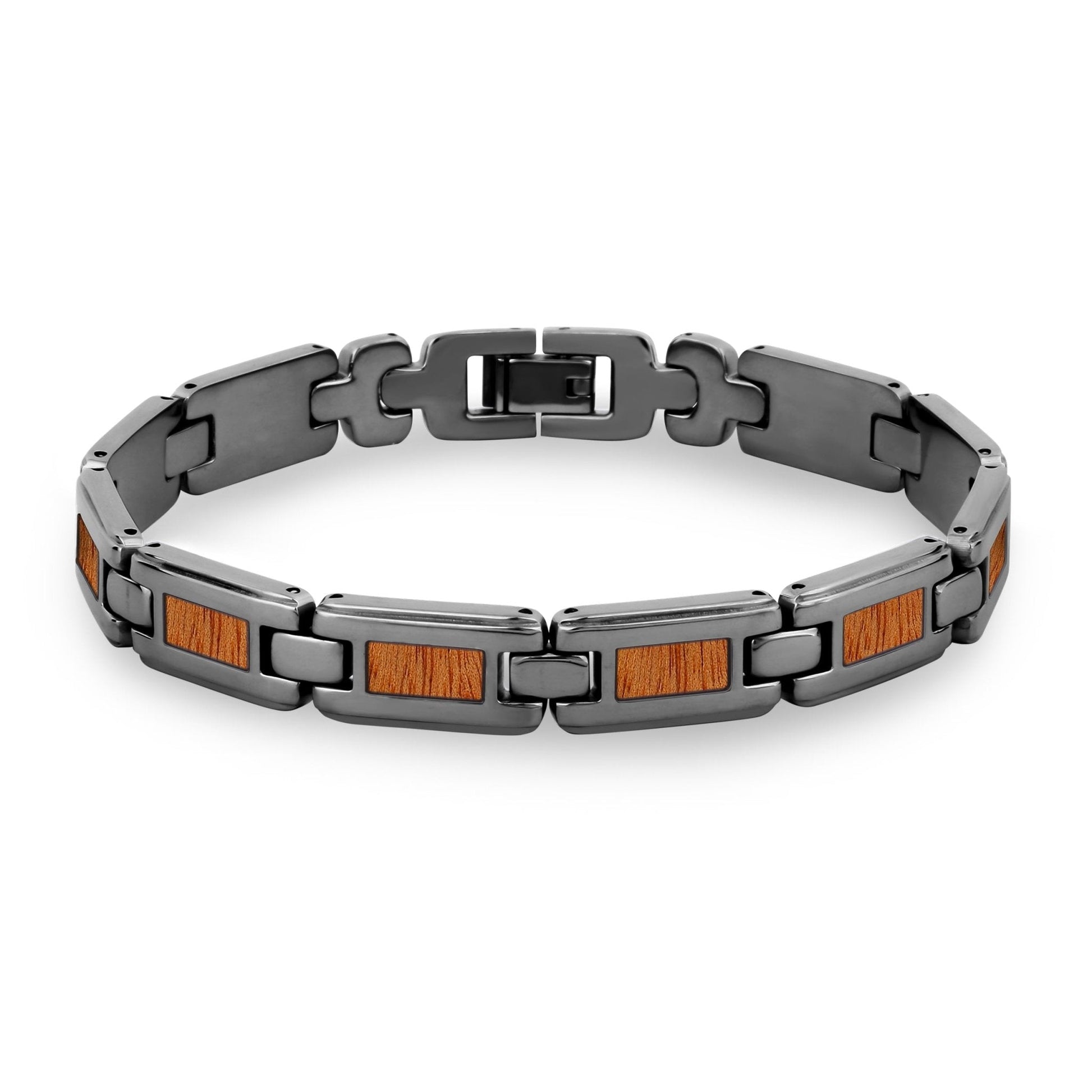 Gum Burl Men's Link Bracelet - Gunmetal - PBNJ FASHIONS