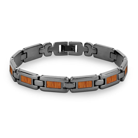 Gum Burl Men's Link Bracelet - Gunmetal - PBNJ FASHIONS