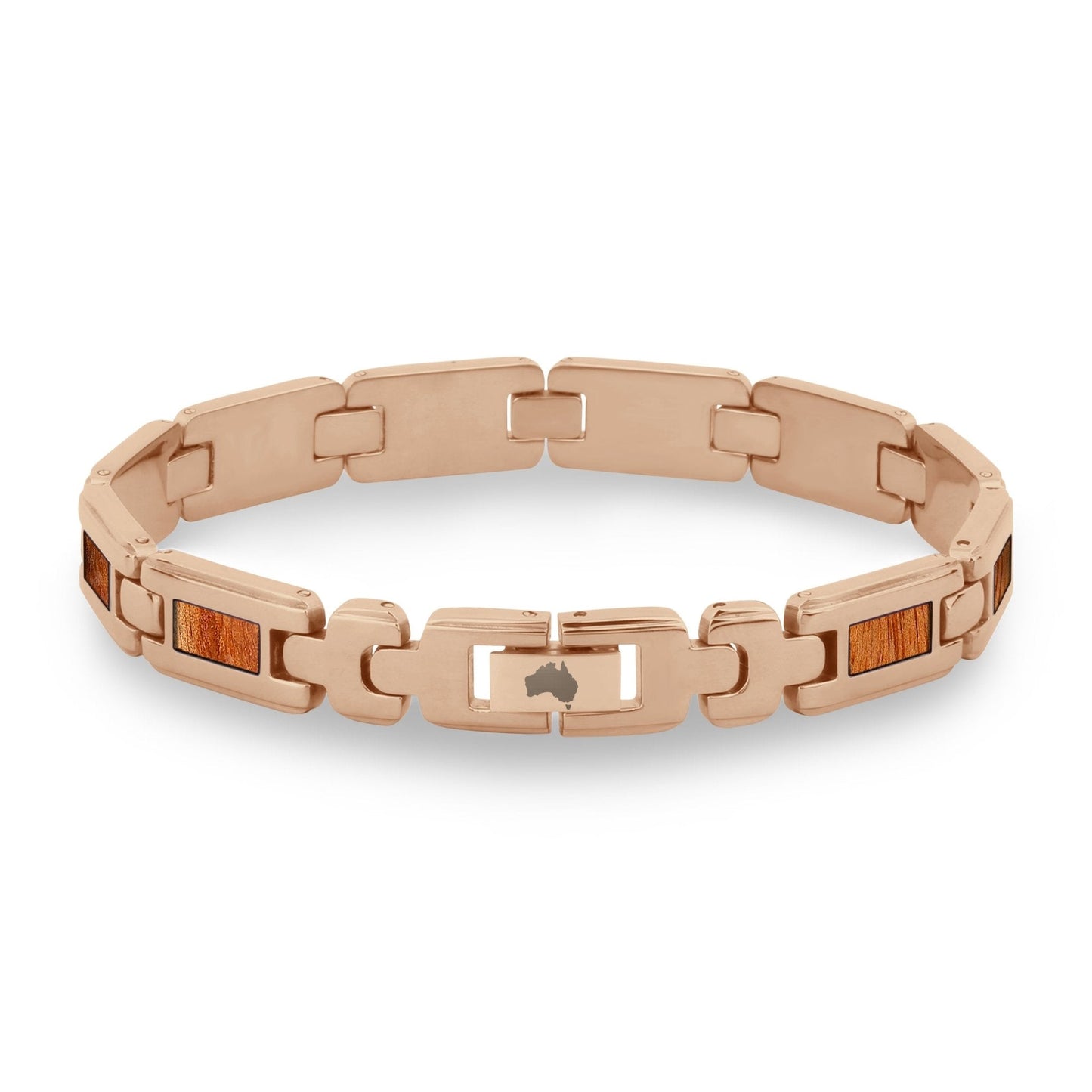 Gum Burl Men's Link Bracelet - Rose Gold - PBNJ FASHIONS