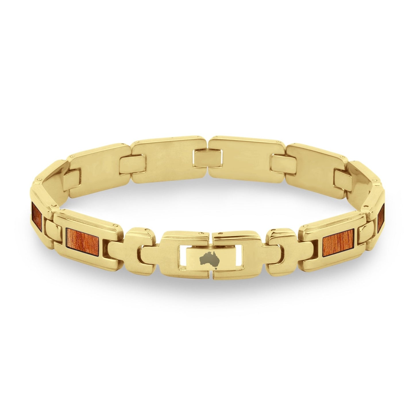 Gum Burl Men's Link Bracelet - Yellow Gold - PBNJ FASHIONS