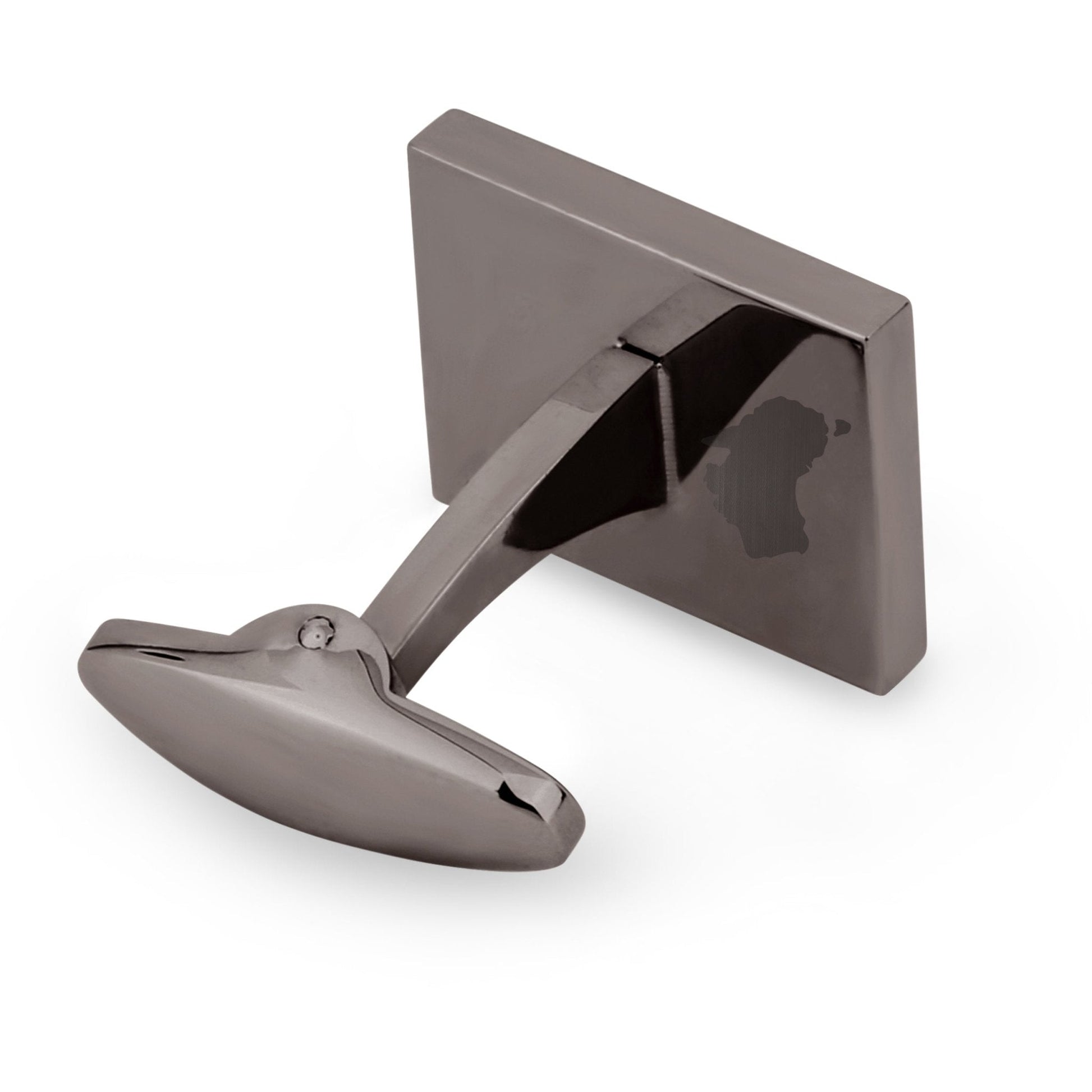 Gum Burl Rectangular Cufflinks - Gunmetal - PBNJ FASHIONS