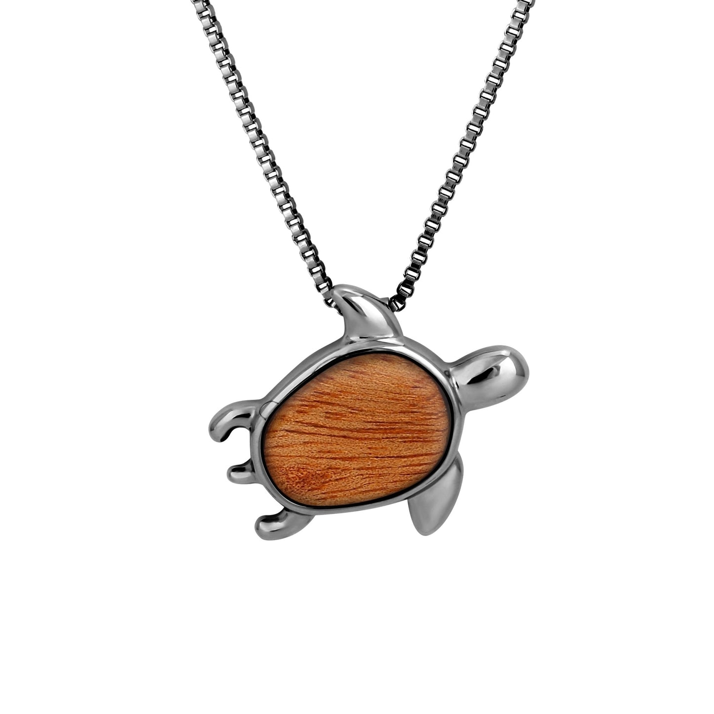 Gum Burl Turtle Necklace - Gunmetal - PBNJ FASHIONS