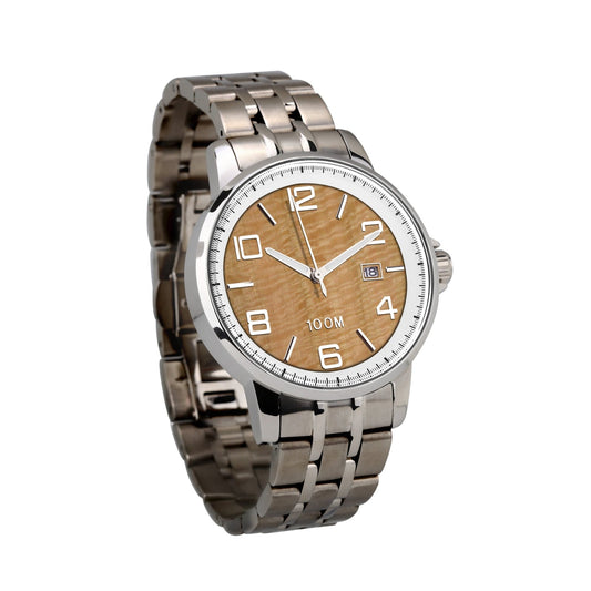 Gum Burl Watch Stainless Steel White Bezel - Men's - PBNJ FASHIONS
