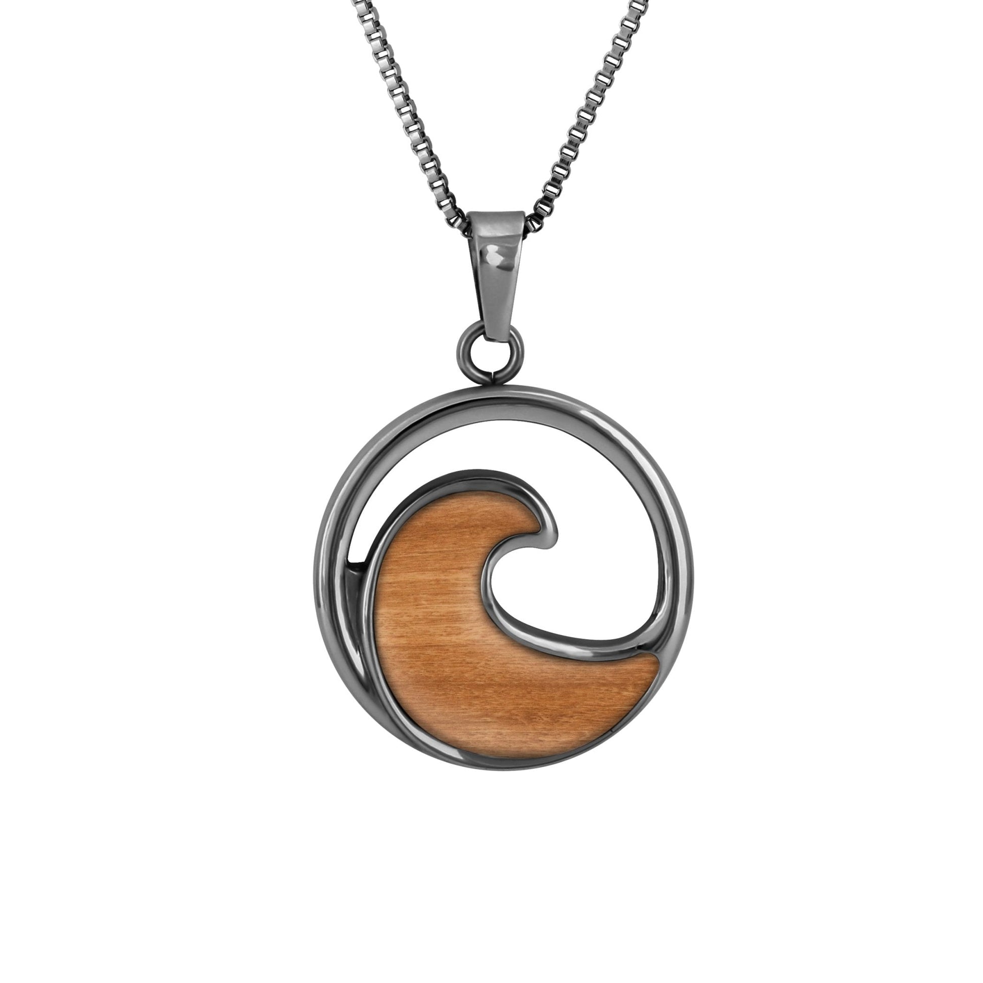 Gum Burl Wave Necklace - Gunmetal - PBNJ FASHIONS