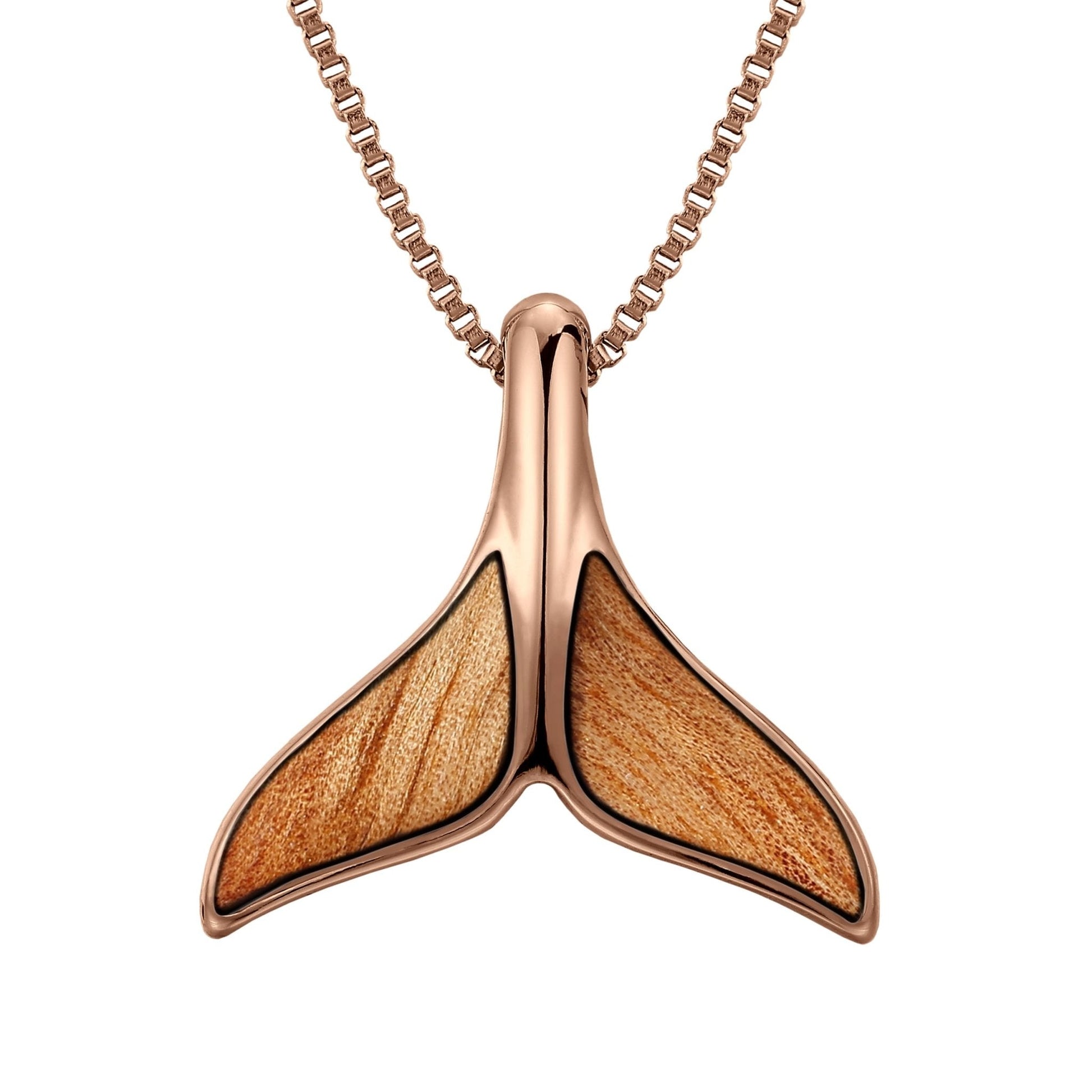 Gum Burl Whale Tail Necklace - Rose Gold - PBNJ FASHIONS